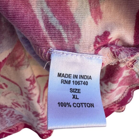 Serengeti Womens Floral V-Neck Long Sleeve Boho Pink Purple Tunic Blouse Top XL - Picture 7 of 8